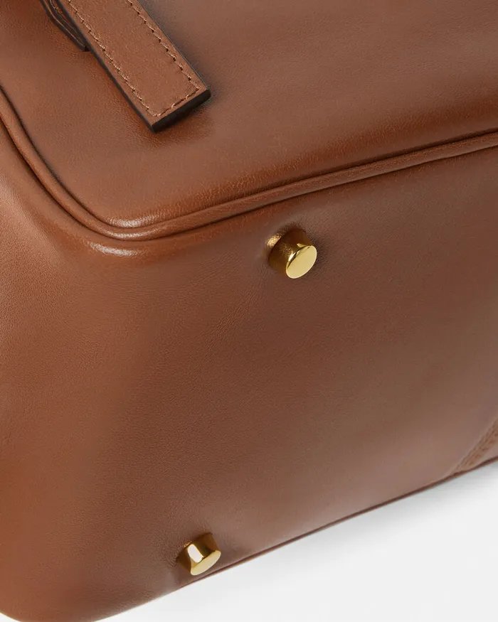 Versace Tag Bowling Shoulder Bag Brown WomenMen Top Handle