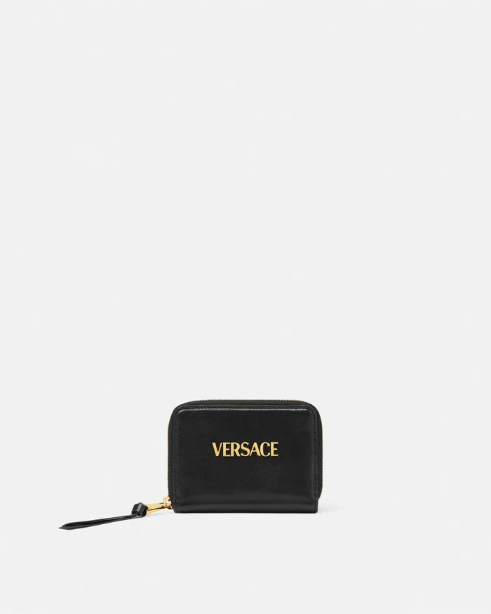 Versace Tag Zip Wallet Blackgold Women Wallets