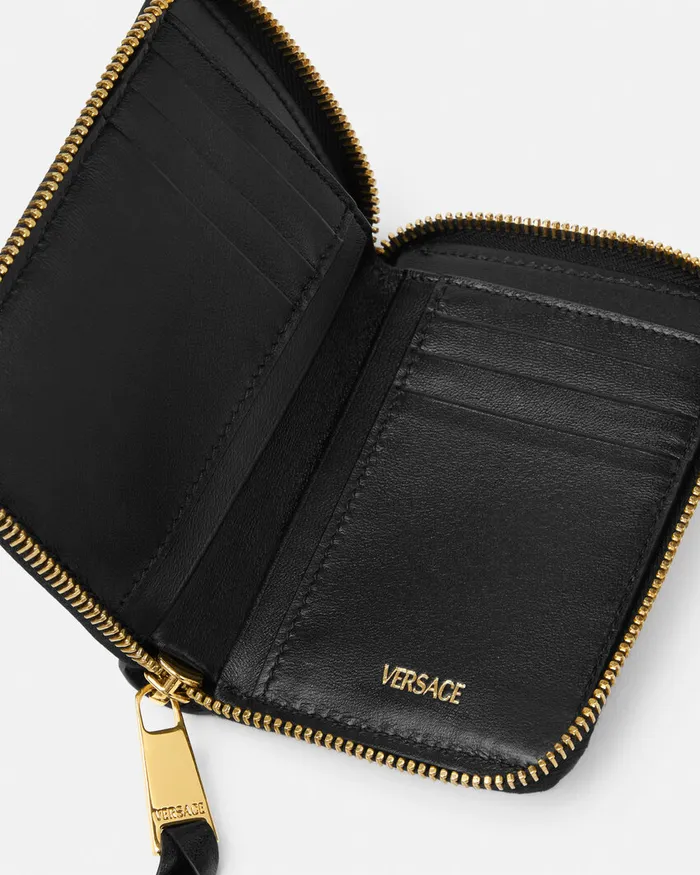 Versace Tag Zip Wallet Blackgold Women Wallets