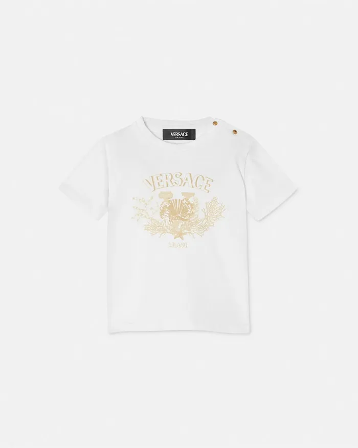 Versace University Coral Baby TShirt White Kids Shirts and Tshirts