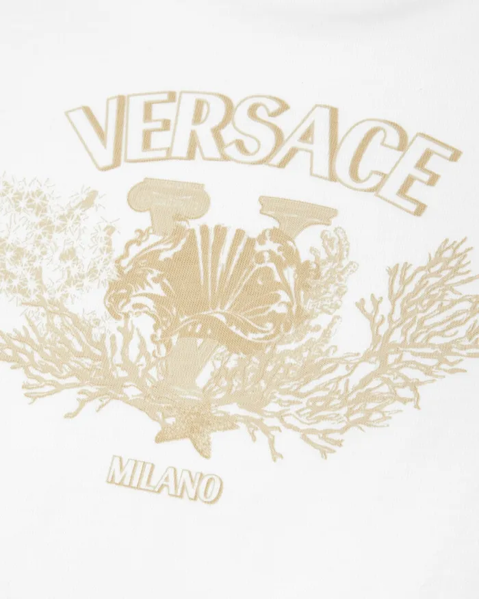 Versace University Coral Baby TShirt White Kids Shirts and Tshirts