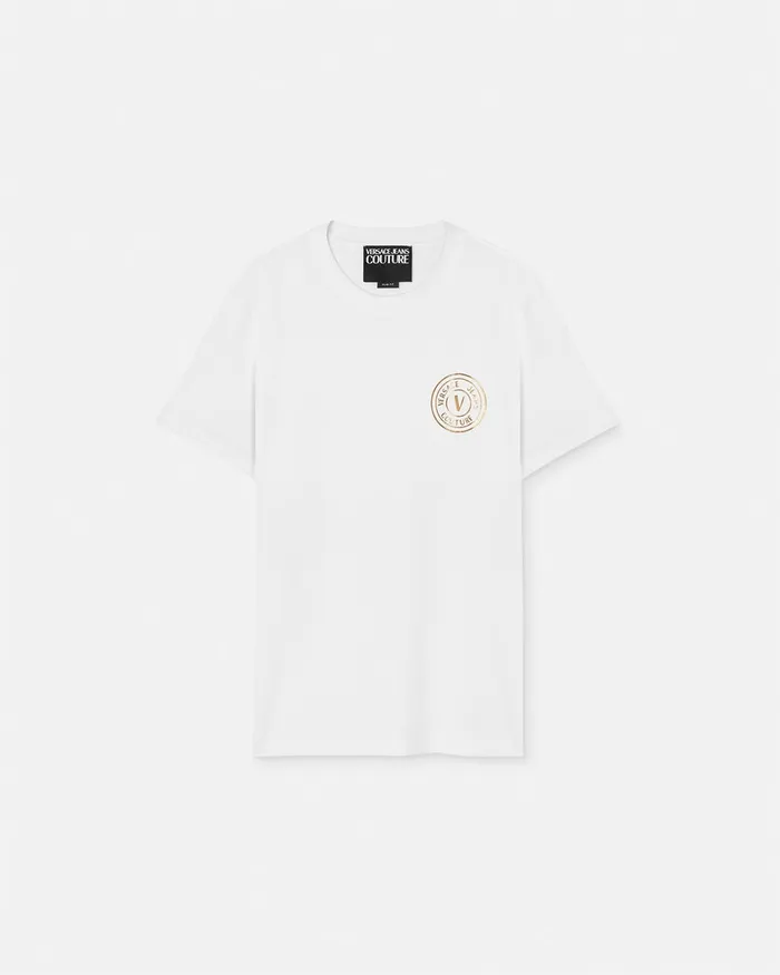 Versace VEmblem TShirt Whiteprint Men Jeans Couture