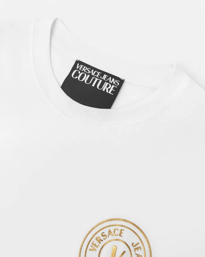 Versace VEmblem TShirt Whiteprint Men Jeans Couture