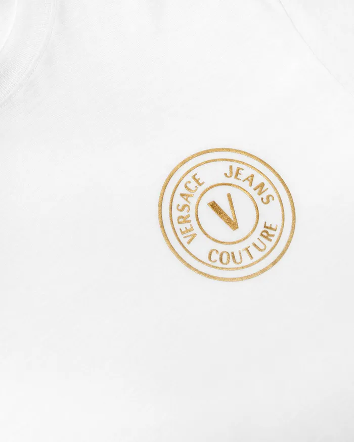 Versace VEmblem TShirt Whiteprint Men Jeans Couture