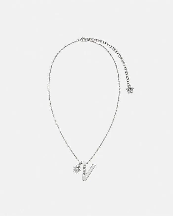 Versace V2025 Chain Necklace Silver WomenMen Necklaces