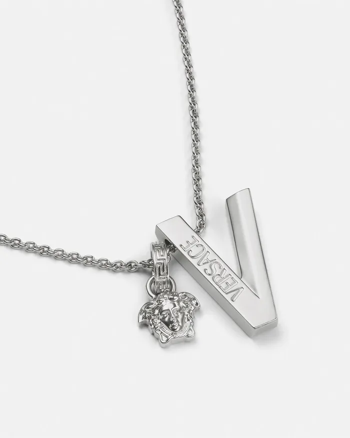 Versace V2025 Chain Necklace Silver WomenMen Necklaces