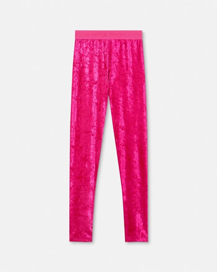 Versace Velvet Leggings Fuchsia Women Jeans Couture