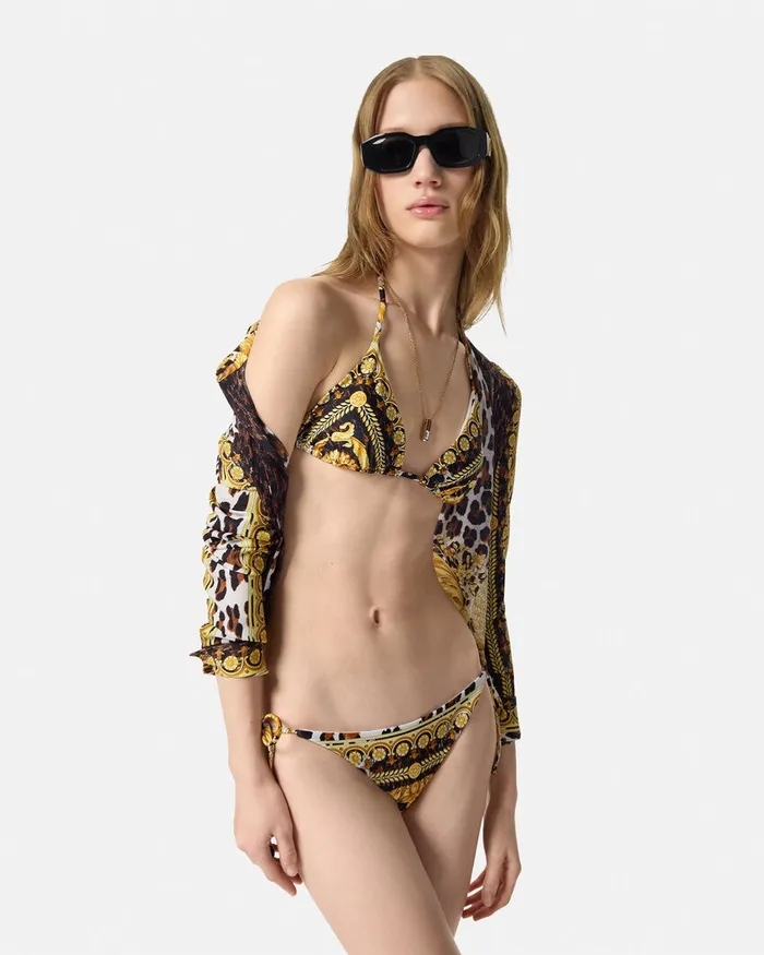 Versace Wild Barocco Bikini Top Print Women Swimwear