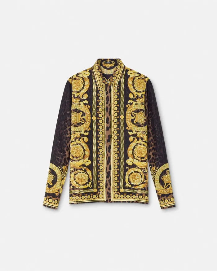 Versace Wild Barocco Silk Shirt Animalier Women Shirts and Tops