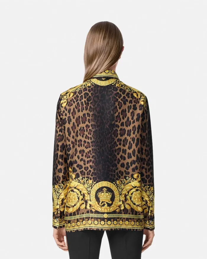 Versace Wild Barocco Silk Shirt Animalier Women Shirts and Tops