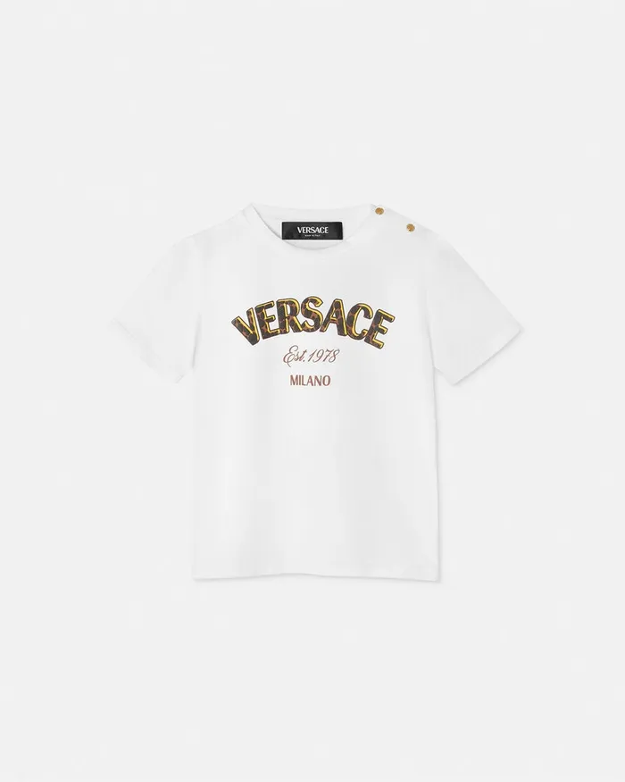 Versace Wild Stamp Baby TShirt White Kids Shirts and Tshirts