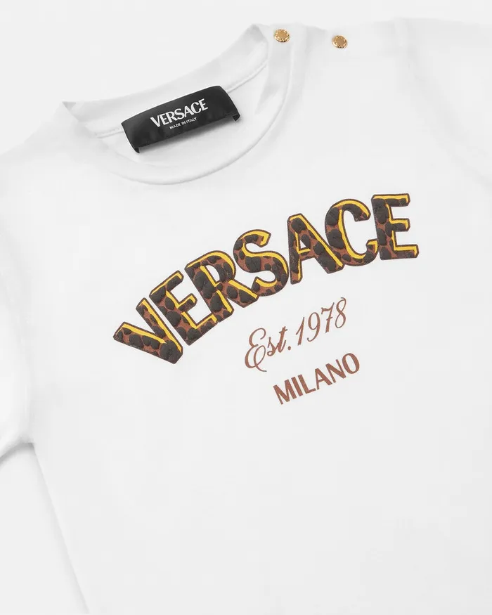 Versace Wild Stamp Baby TShirt White Kids Shirts and Tshirts