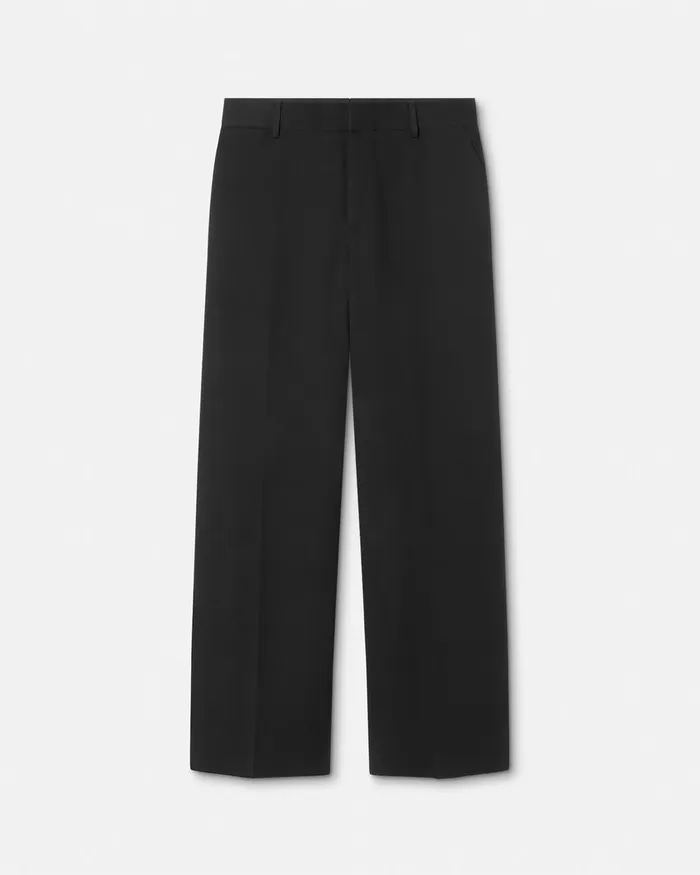 Versace Wool Twill Formal Pants Black Men Blazers and Suits