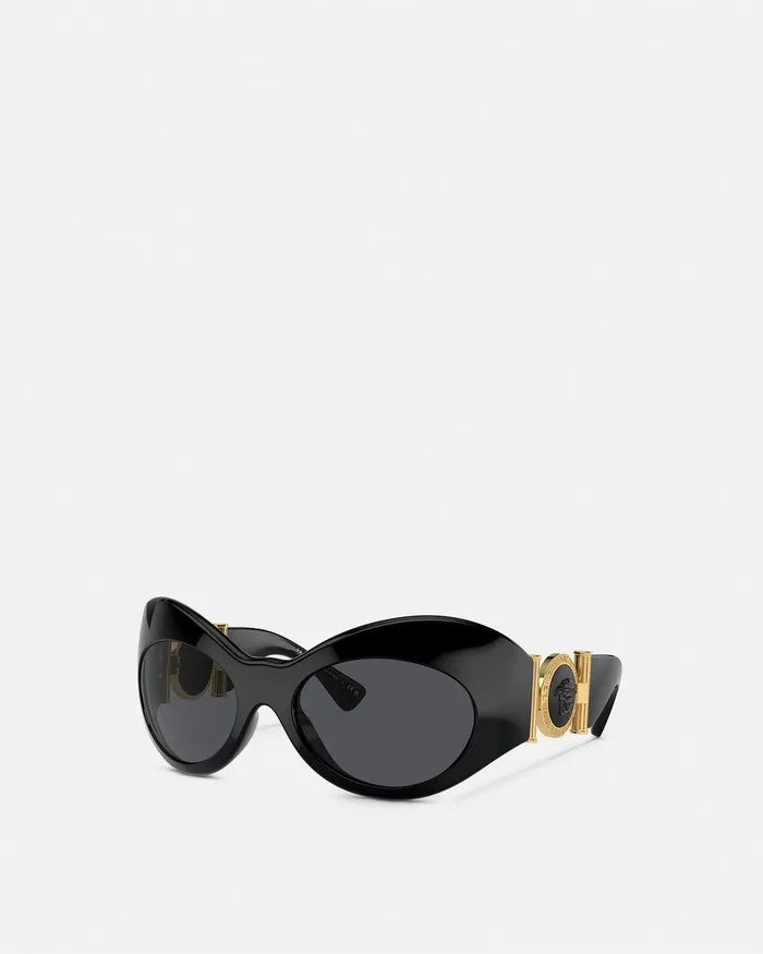 Versace Wrap Sunglasses Blackgold Women Sunglasses