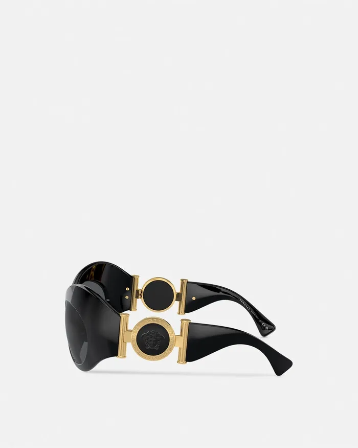 Versace Wrap Sunglasses Blackgold Women Sunglasses
