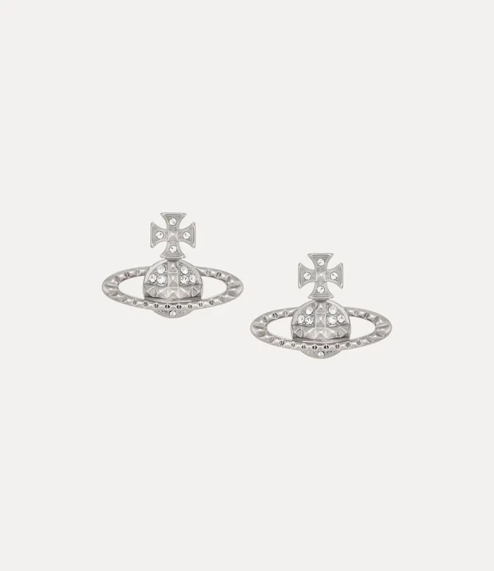 Vivienne Westwood Earrings Women Mayfair Bas Relief Earrings Rhodium Crystal