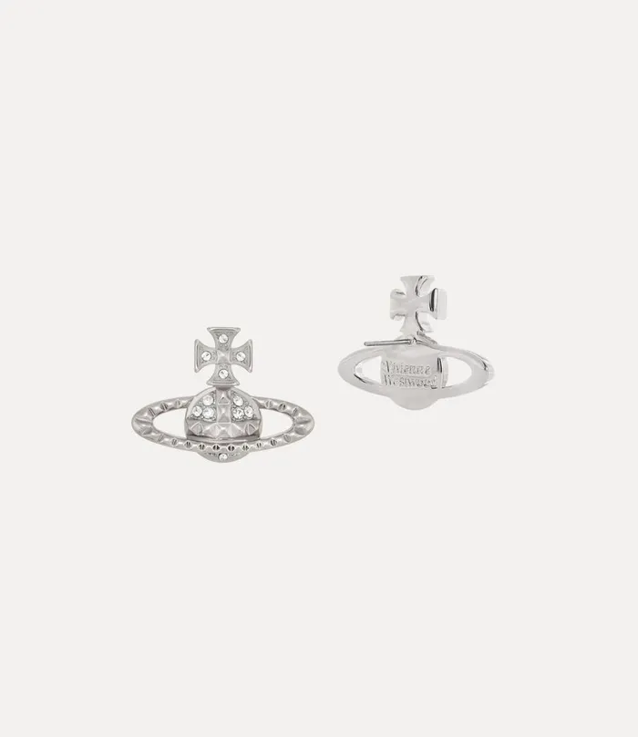 Vivienne Westwood Earrings Women Mayfair Bas Relief Earrings Rhodium Crystal
