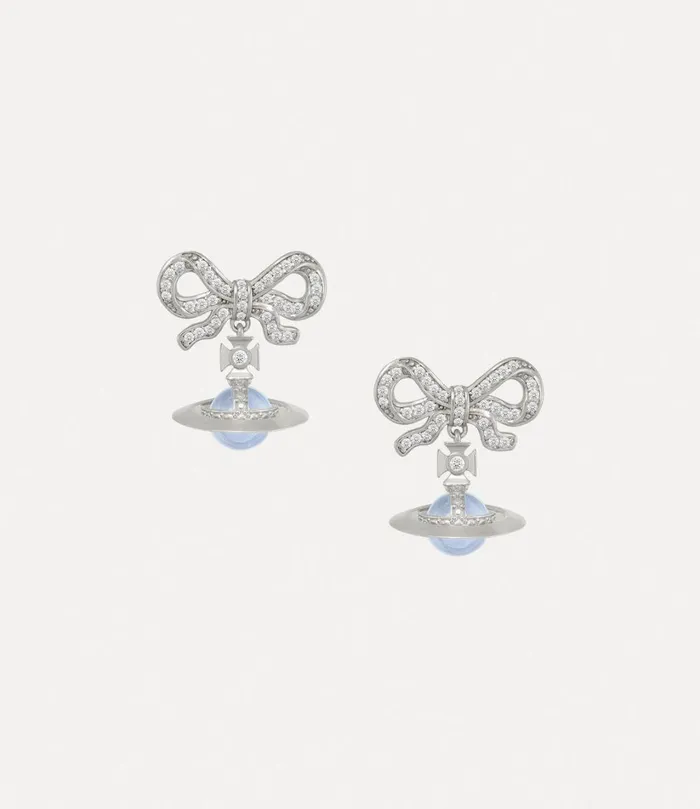 Vivienne Westwood Earrings Women Octavie Earrings Platinum Light Blue White Cz
