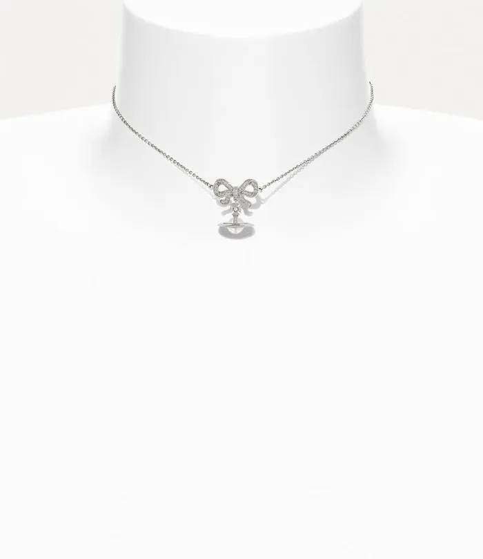 Vivienne Westwood Necklaces Women Octavie Choker Platinum White Clear Cz