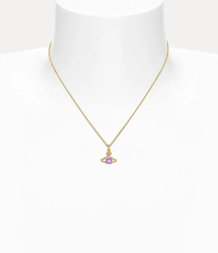 Vivienne Westwood Necklaces Women Reina Pendant Necklace Gold Violet Cz