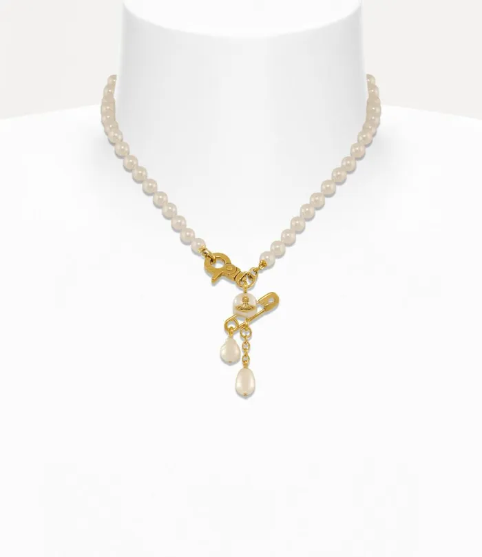 Vivienne Westwood Necklaces Women Small Claude Pearl Necklace Gold Creamrose Pearl Vivienne Westwood Necklaces Women Small Claude Pearl Necklace Gold Creamrose Pearl