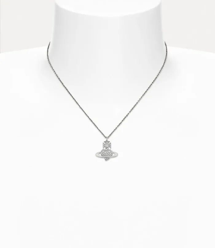 Vivienne Westwood Necklaces Women Valentine039s Agnatha Bas Relief Pendant Necklace Platinum White Cz