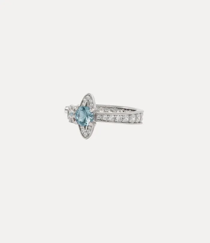 Vivienne Westwood Rings Women Maitena Ring Platinum Blue White Cz