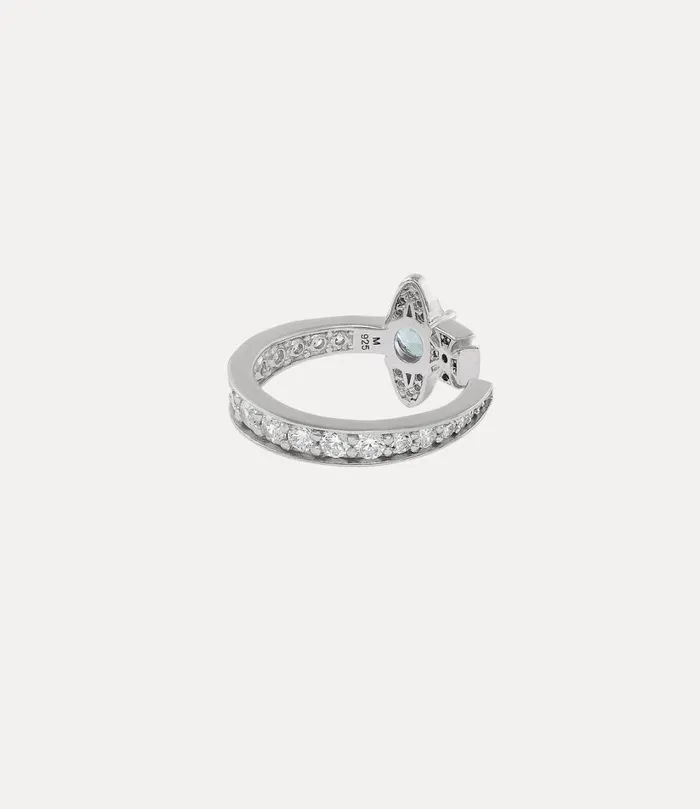 Vivienne Westwood Rings Women Maitena Ring Platinum Blue White Cz