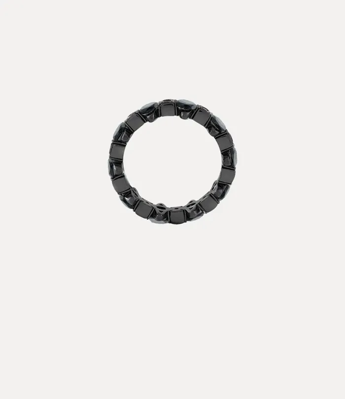 Vivienne Westwood Rings Women Warwick Ring Ruthenium Jet Nano Crystal cz