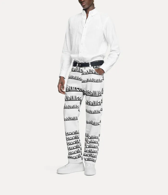 Vivienne Westwood Shirts Men Two Button Krall Shirt White Stripes