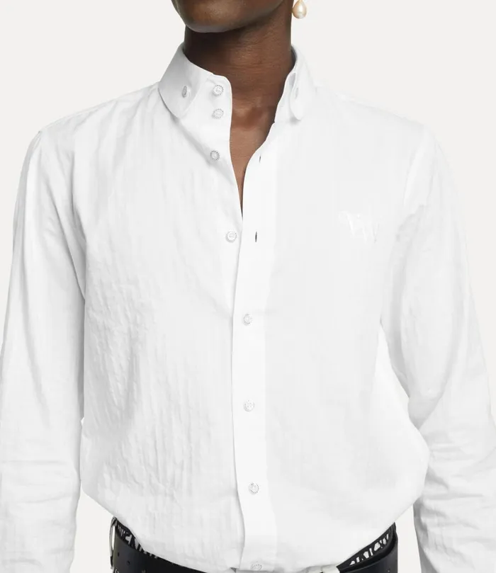 Vivienne Westwood Shirts Men Two Button Krall Shirt White Stripes