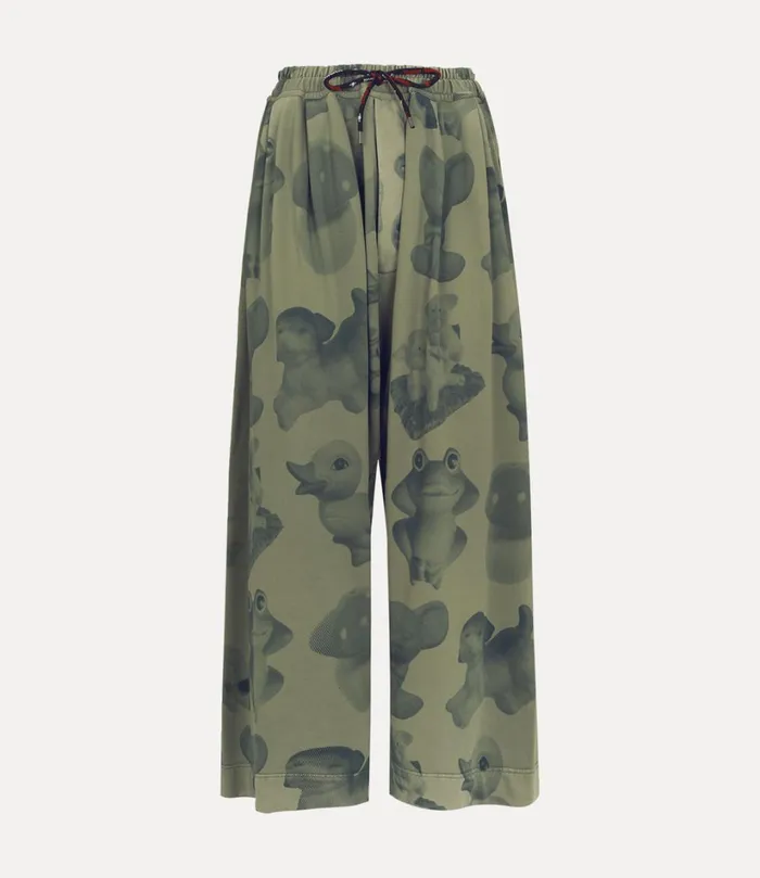 Vivienne Westwood Trousers And Shorts Men Balloon Sweatpants Green Dyed Figurine