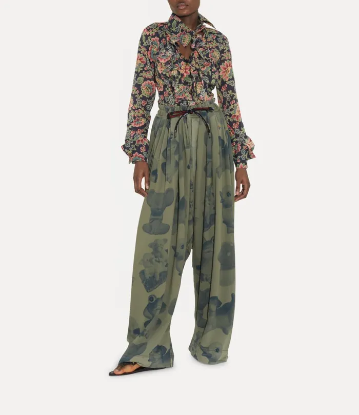 Vivienne Westwood Trousers And Shorts Men Balloon Sweatpants Green Dyed Figurine