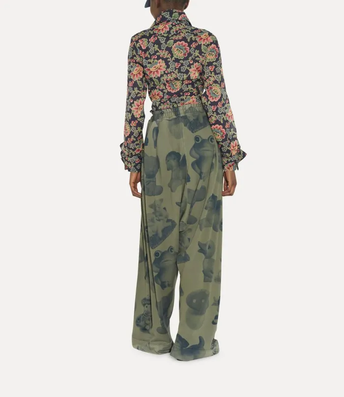 Vivienne Westwood Trousers And Shorts Men Balloon Sweatpants Green Dyed Figurine