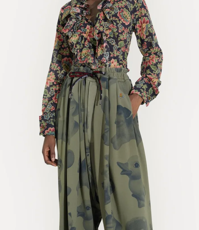 Vivienne Westwood Trousers And Shorts Men Balloon Sweatpants Green Dyed Figurine