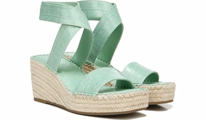 Wedge Sandals Women Franco Sarto Franco Carezza Espadrille Wedge Sandal Mint Leather