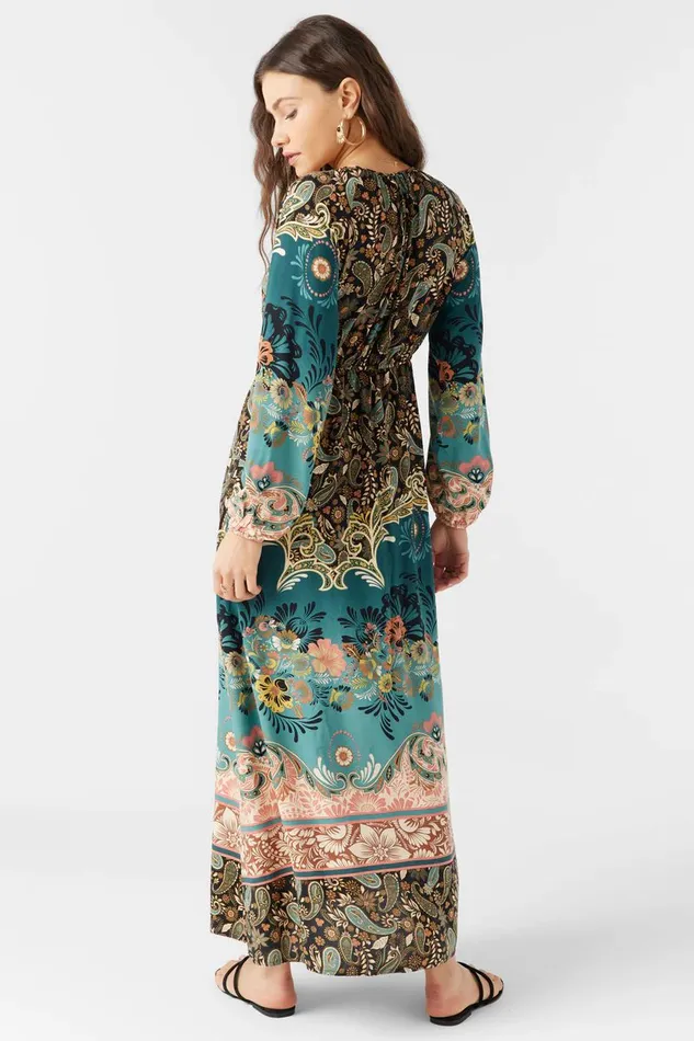 WESLYNN LONG SLEEVE MAXI DRESS Silver Pine Women O039NEILL Clothing