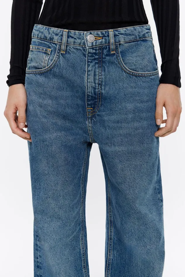 WIDE LEG 8211 Blue Denim Jeans Medium Denim Blue Women Bimba Y Lola Trousers WIDE LEG 8211 Blue Denim Jeans Medium Denim Blue Women Bimba Y Lola Trousers