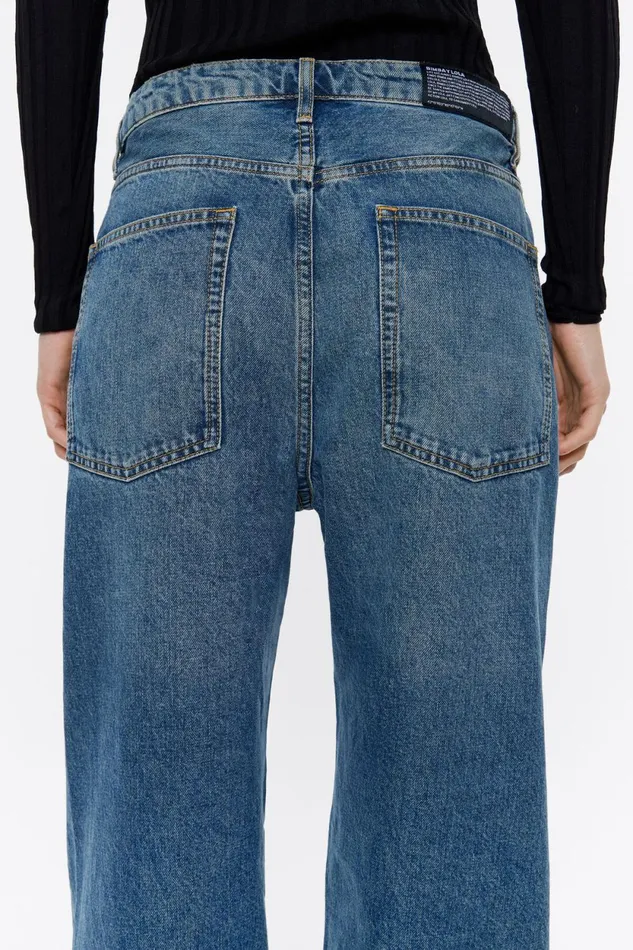 WIDE LEG 8211 Blue Denim Jeans Medium Denim Blue Women Bimba Y Lola Trousers WIDE LEG 8211 Blue Denim Jeans Medium Denim Blue Women Bimba Y Lola Trousers