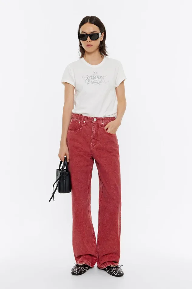 WIDE LEG 8211 Red Jeans Red Women Bimba Y Lola Trousers WIDE LEG 8211 Red Jeans Red Women Bimba Y Lola Trousers