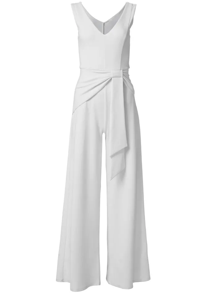 WIDE LEG JUMPSUIT White Women VENUS Occasion Jumpsuits and Rompers