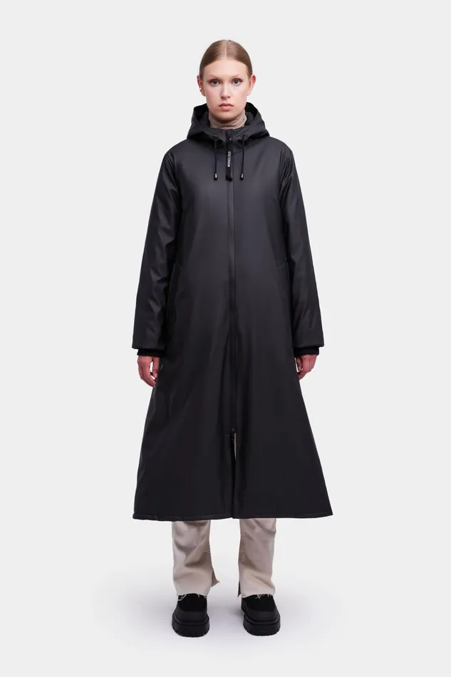 Winter Coats Women Stutterheim Mosebacke Long Winter Jacket Black