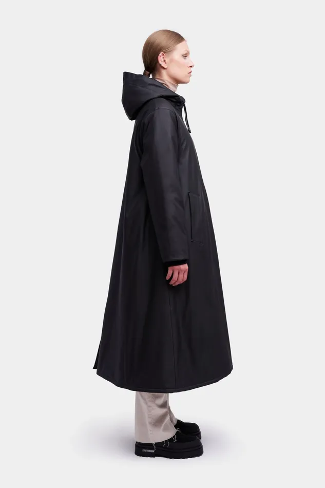 Winter Coats Women Stutterheim Mosebacke Long Winter Jacket Black