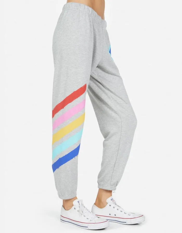 Women039s Alana Painted Evil Eye Heather Grey Lauren Moshi Crop Sweatpants