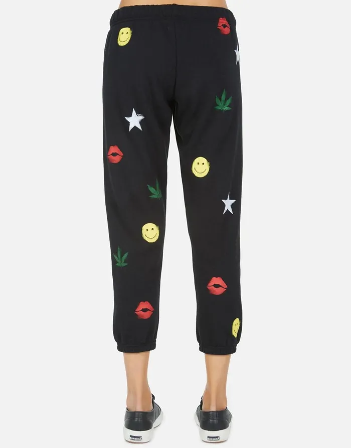 Women039s Alana Spray Elements Black Lauren Moshi Crop Sweatpants