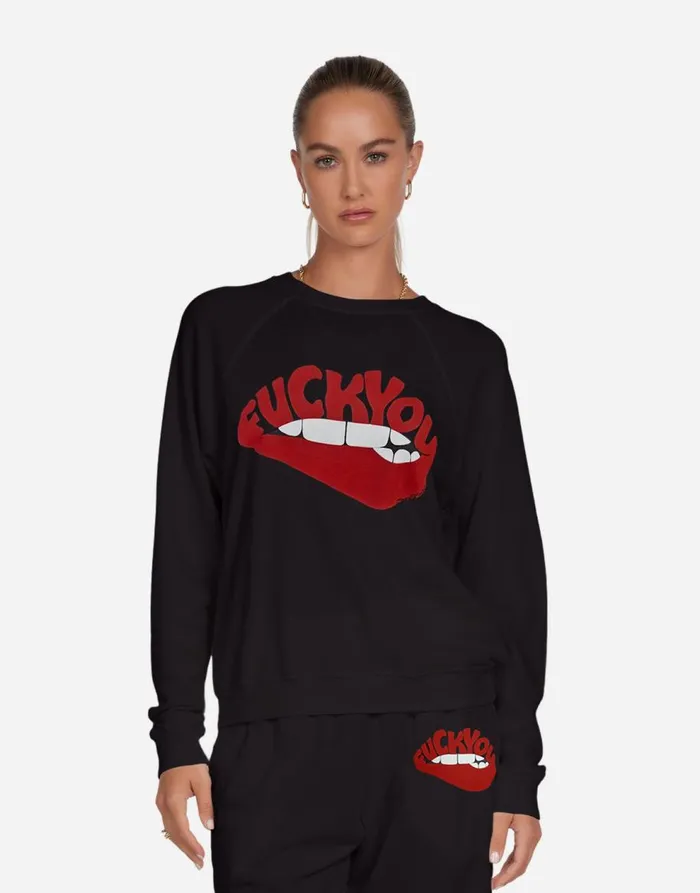 Women039s Anela F You Biting Lip Black Lauren Moshi Long Sleeve