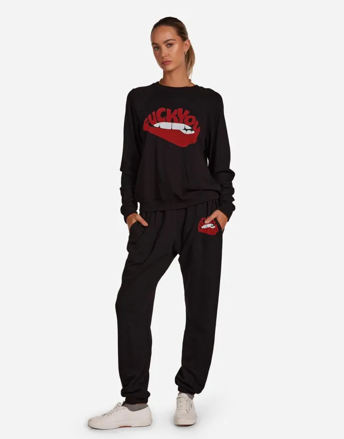 Women039s Anela F You Biting Lip Black Lauren Moshi Long Sleeve