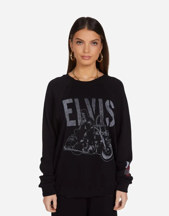 Women039s Anela Vintage Elvis Black Lauren Moshi Long Sleeve