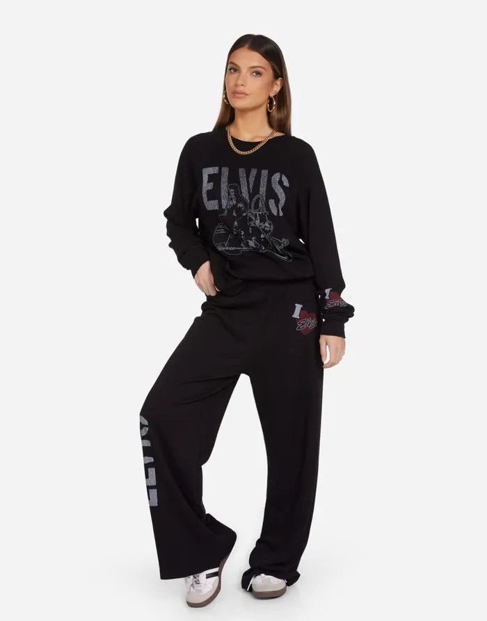 Women039s Anela Vintage Elvis Black Lauren Moshi Long Sleeve