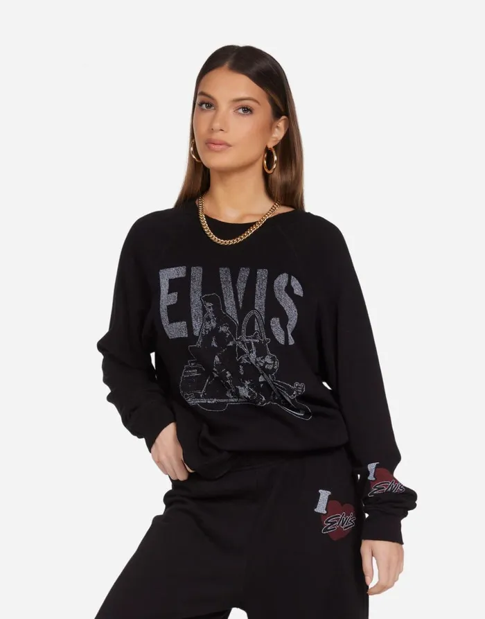 Women039s Anela Vintage Elvis Black Lauren Moshi Long Sleeve